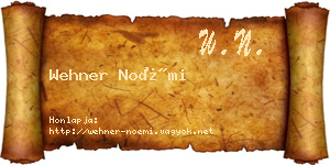 Wehner Noémi névjegykártya