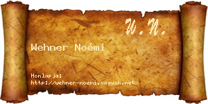 Wehner Noémi névjegykártya